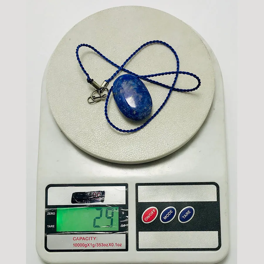 Lapis Lazuli Gemstone Oval Shape Pendant Necklace