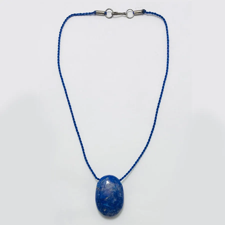 Lapis Lazuli Gemstone Oval Shape Pendant Necklace