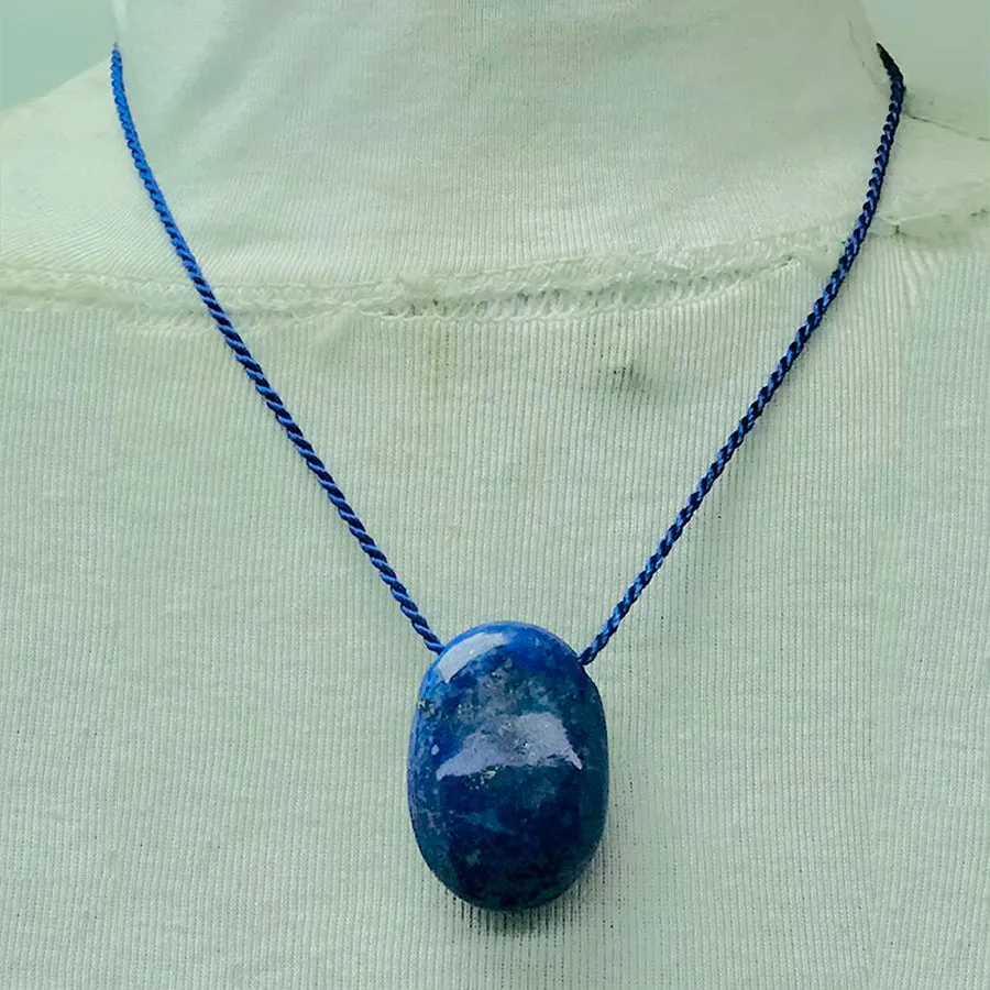 Lapis Lazuli Gemstone Oval Shape Pendant Necklace