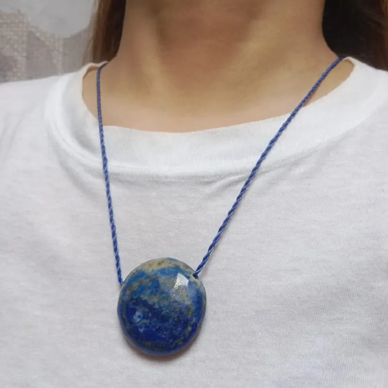 Lapis Lazuli Gemstone Oval Shape Pendant Necklace