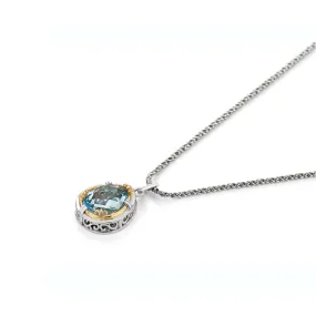 Large Pear-Shaped Blue Topaz Necklace
