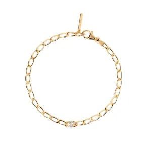 Letter J Chain Gold Bracelet