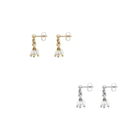 LILY TRIPLE PEARL EARRING | Gold