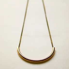 Long Rose Gold Tube Necklace