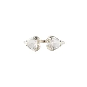 LOVE DUO HEART RING - WHITE TOPAZ & SILVER
