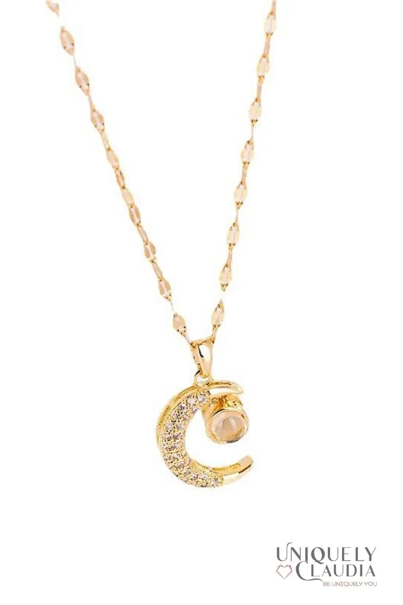 Love Moon Stainless Steel Necklace