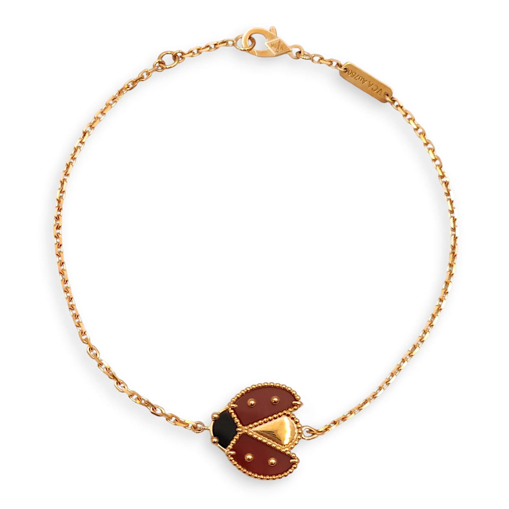 Lucky Spring Open Wings Carnelian Bracelet in Rose Gold