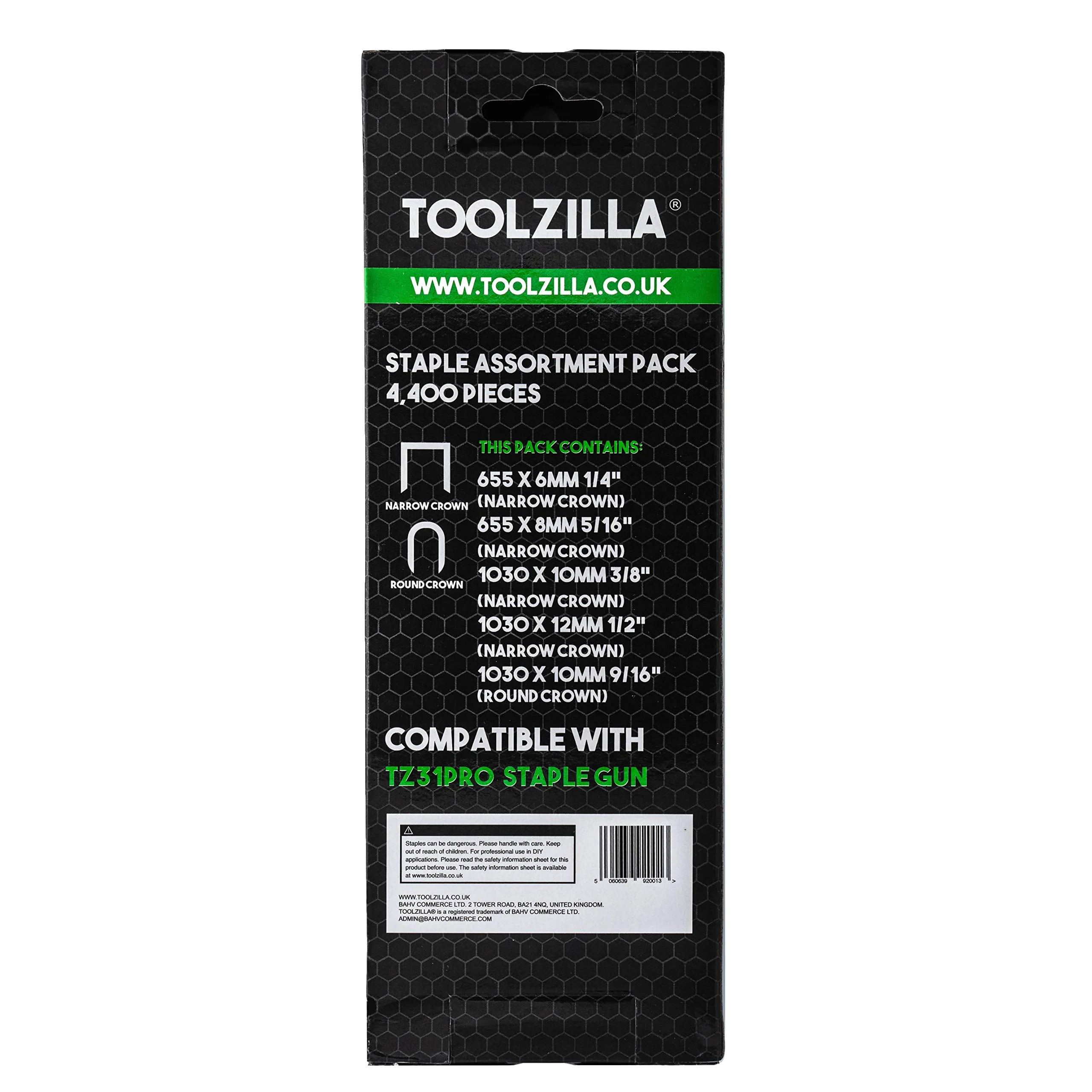 Lzilla Staple Pack 4400 Pieces Variety Of Staples For Staple Gun Narrow Crown