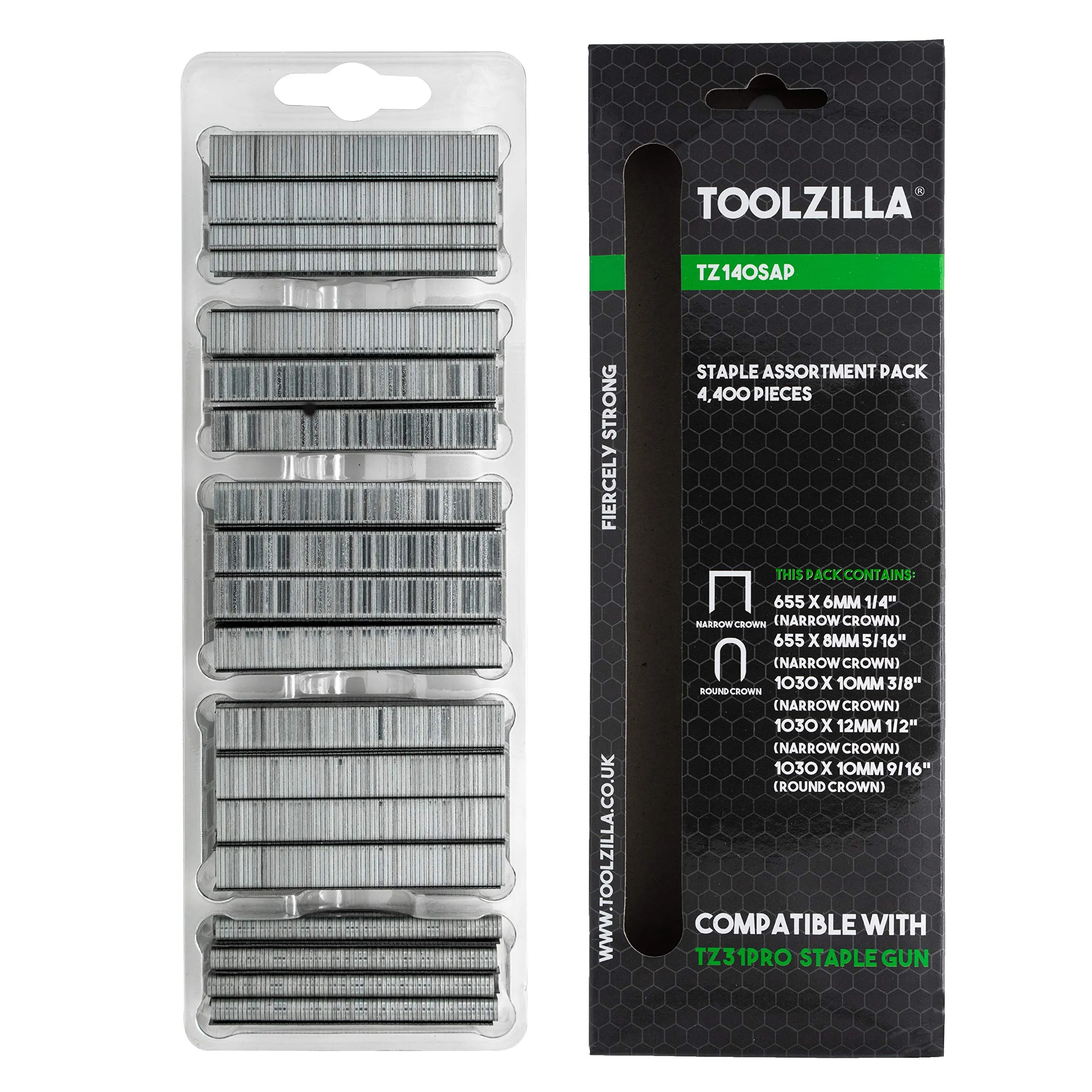 Lzilla Staple Pack 4400 Pieces Variety Of Staples For Staple Gun Narrow Crown