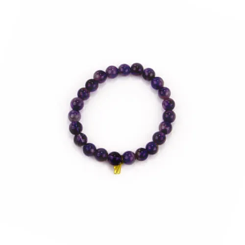 Mala: Amethyst Stone Beaded Mala Bracelet
