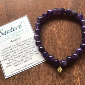 Mala: Amethyst Stone Beaded Mala Bracelet