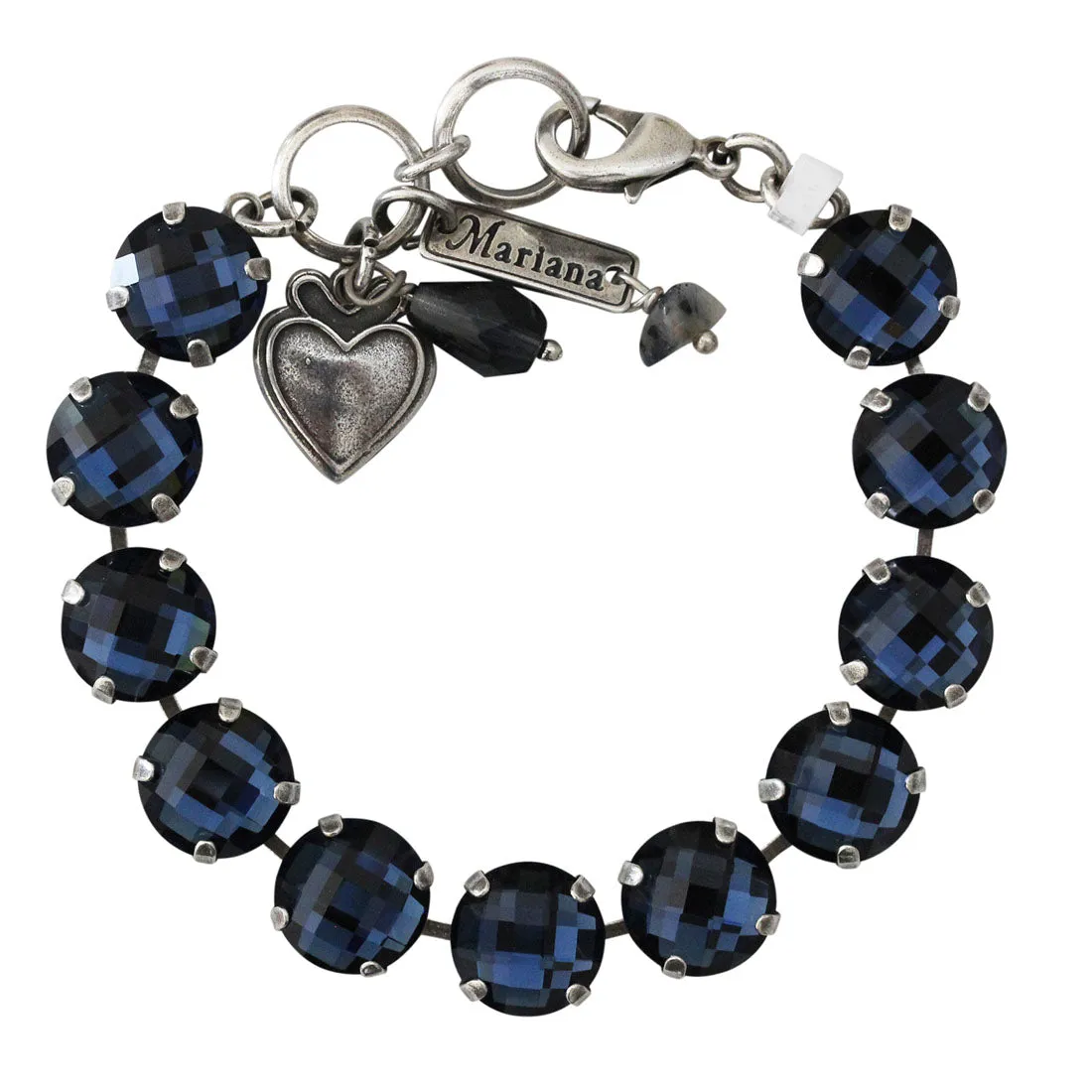 Mariana "Blue Morpho" Silver Plated Lovable Round Crystal Bracelet, 4474 255A