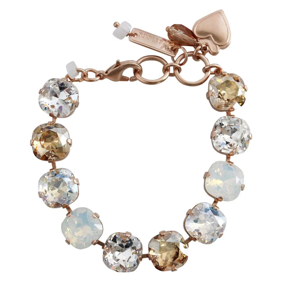 Mariana "Kalahari" Rose Gold Plated Cushion Cut Crystal Bracelet, 4326/2 1078mr