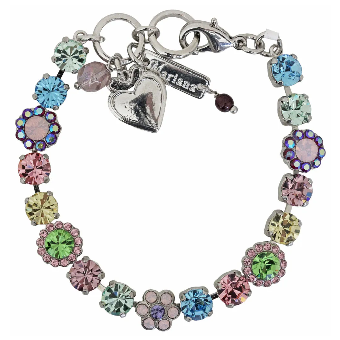 Mariana "Sweet Summer" Rhodium Plated Must-Have Blossom Crystal Bracelet, 4173/3 27ro