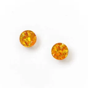 Martha Jean Mini Circle Stud Earrings - Amber