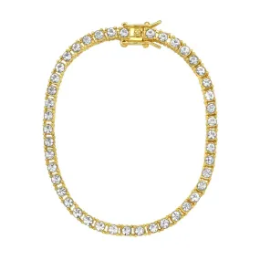 Men's 14k Gold Plated Tennis Bracelet