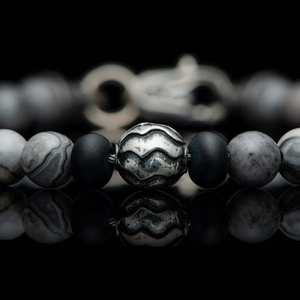 Men's Brookings Silver Agate Bracelet - BB48 SLA