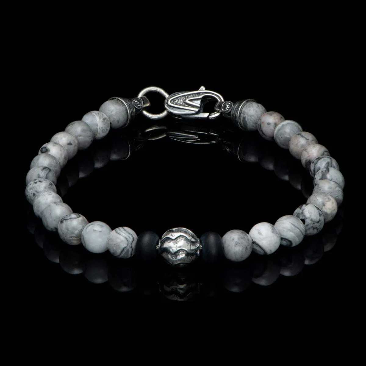 Men's Brookings Silver Agate Bracelet - BB48 SLA