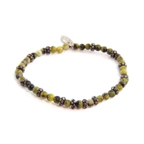 Mens Yellow Turquoise and Faceted Donut Beaded Bracelet
