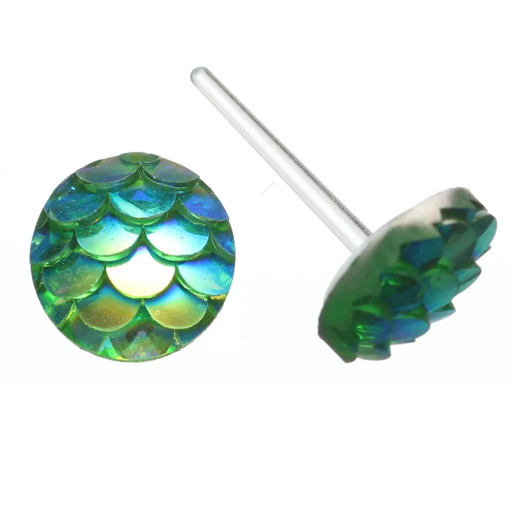 Mermaid Studs Hypoallergenic Earrings for Sensitive Ears Made with Plastic Posts