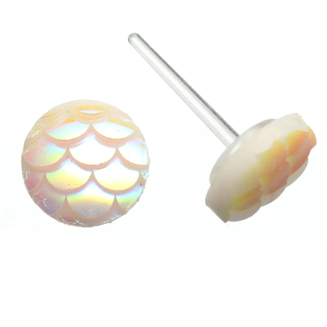Mermaid Studs Hypoallergenic Earrings for Sensitive Ears Made with Plastic Posts