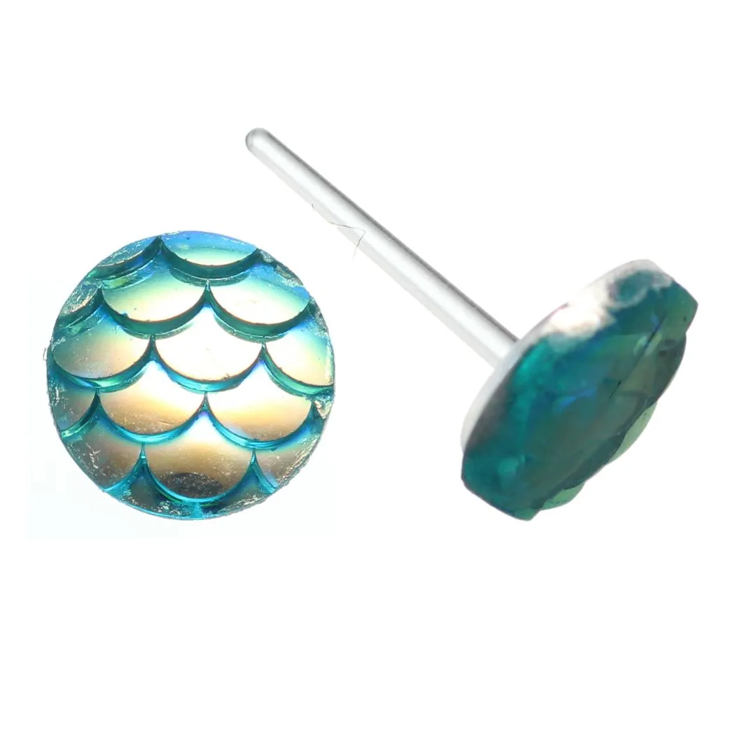 Mermaid Studs Hypoallergenic Earrings for Sensitive Ears Made with Plastic Posts