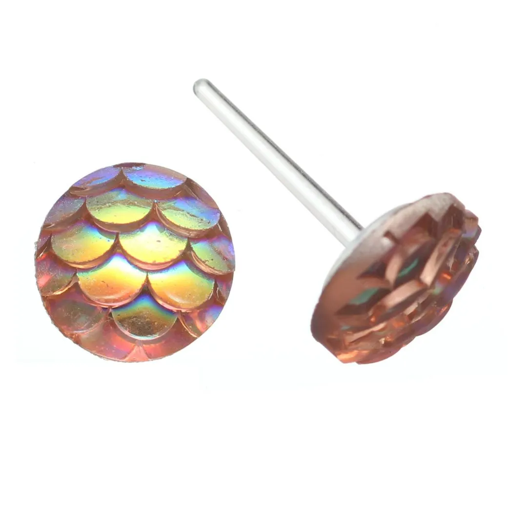 Mermaid Studs Hypoallergenic Earrings for Sensitive Ears Made with Plastic Posts