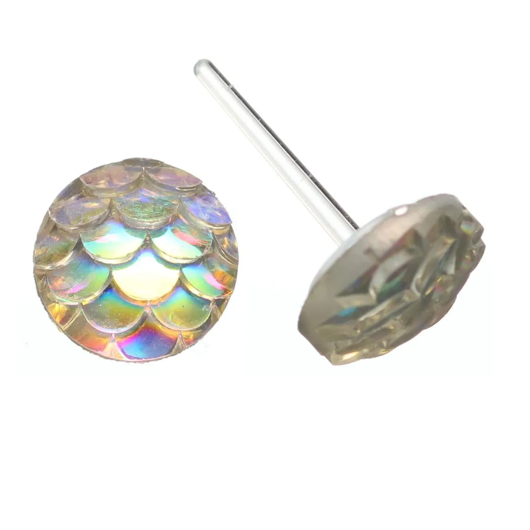 Mermaid Studs Hypoallergenic Earrings for Sensitive Ears Made with Plastic Posts
