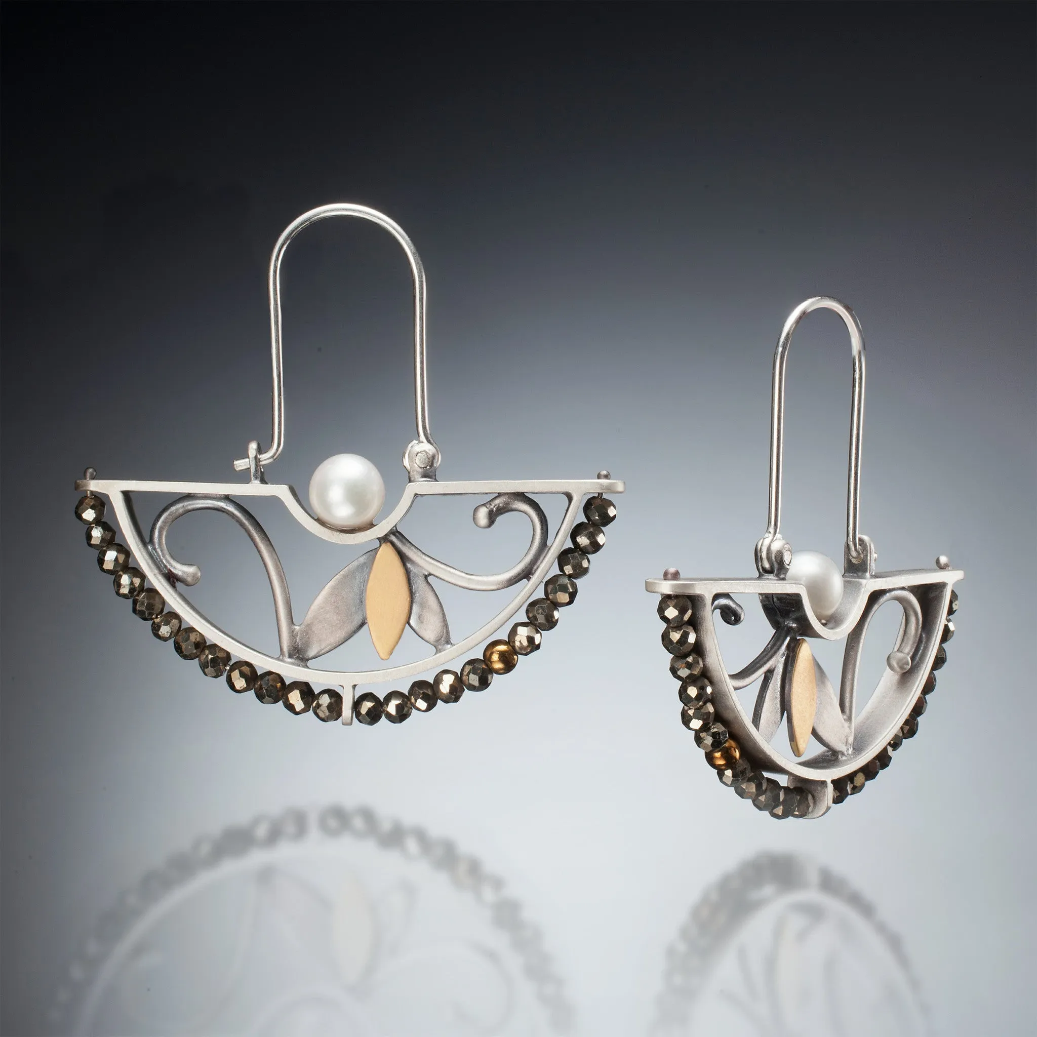 Mixed Metal Half Circle Earrings