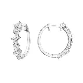 Mixed Shape Fancy Cut Hoop Earrings