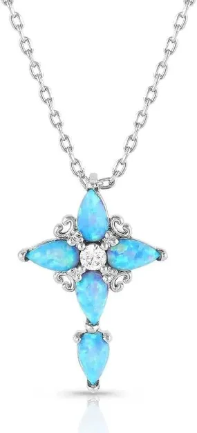 Montana Silversmiths Western Lifestyle Women's Cross Necklace (Inspirational Faith Opal Cross)