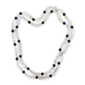 Moonstone & Lapis Bead Necklace