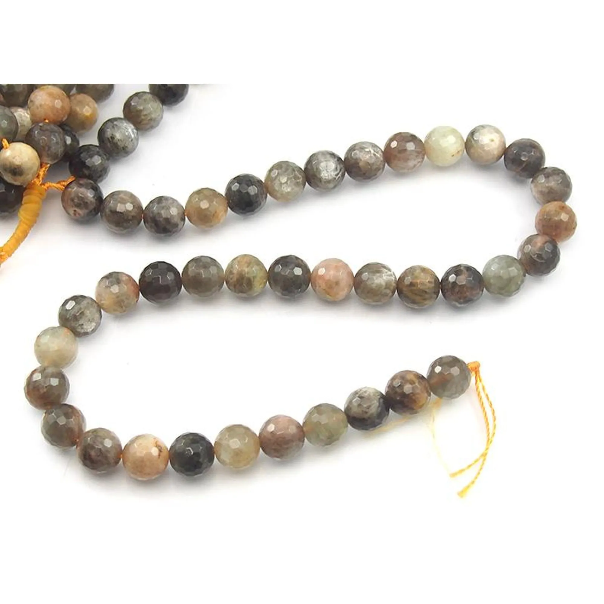 Moonstone Coffee Faceted Round 10mm Strand