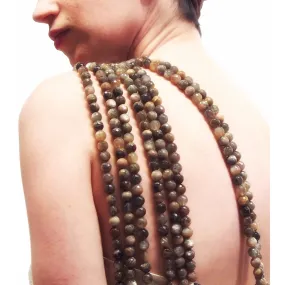 Moonstone Coffee Faceted Round 10mm Strand