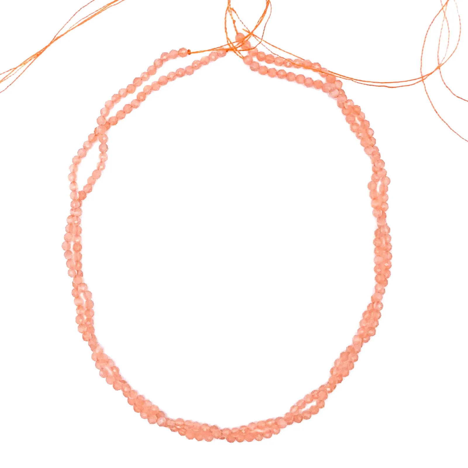 Moonstone Peach 3mm Faceted Round Bead Strand
