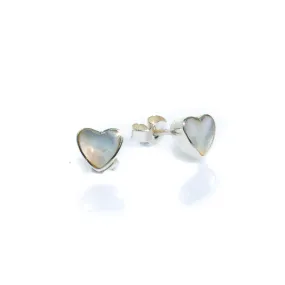 Mother of Pearl Heart Studs