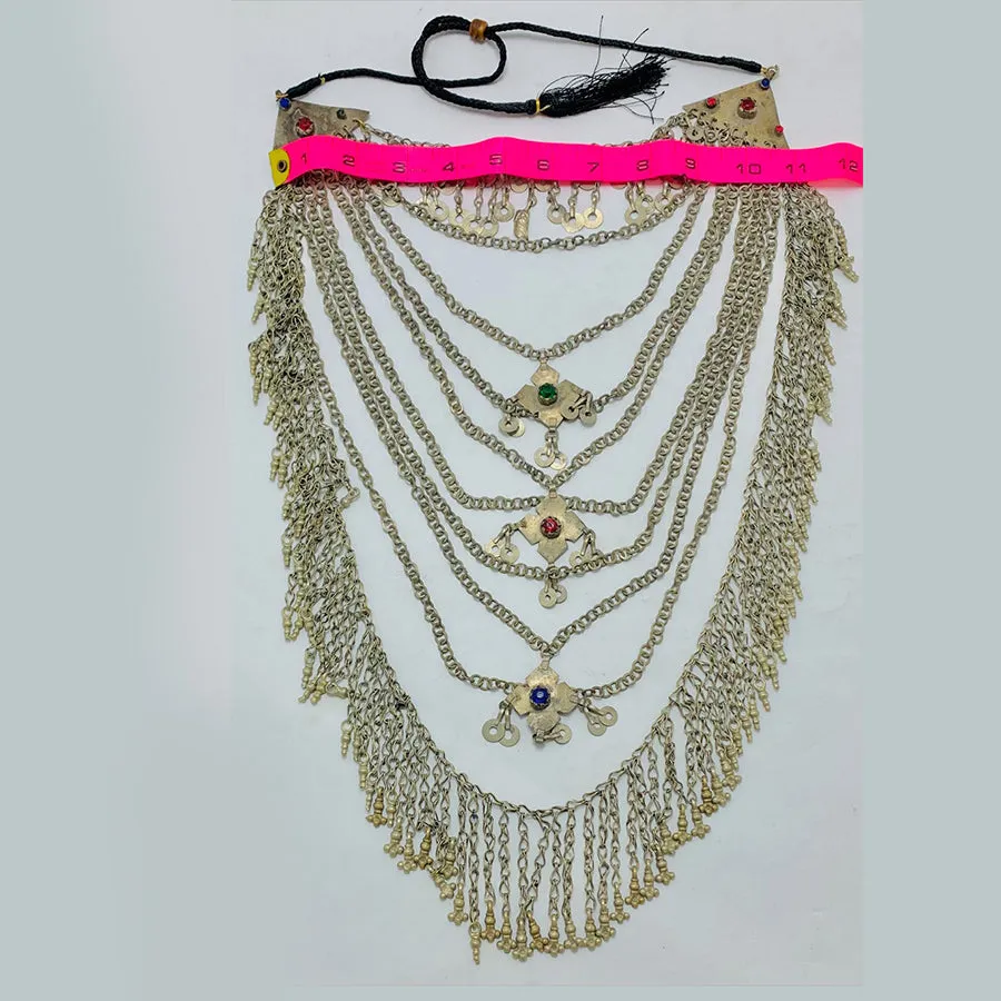 Multilayers Vintage Silver Kuchi Necklace