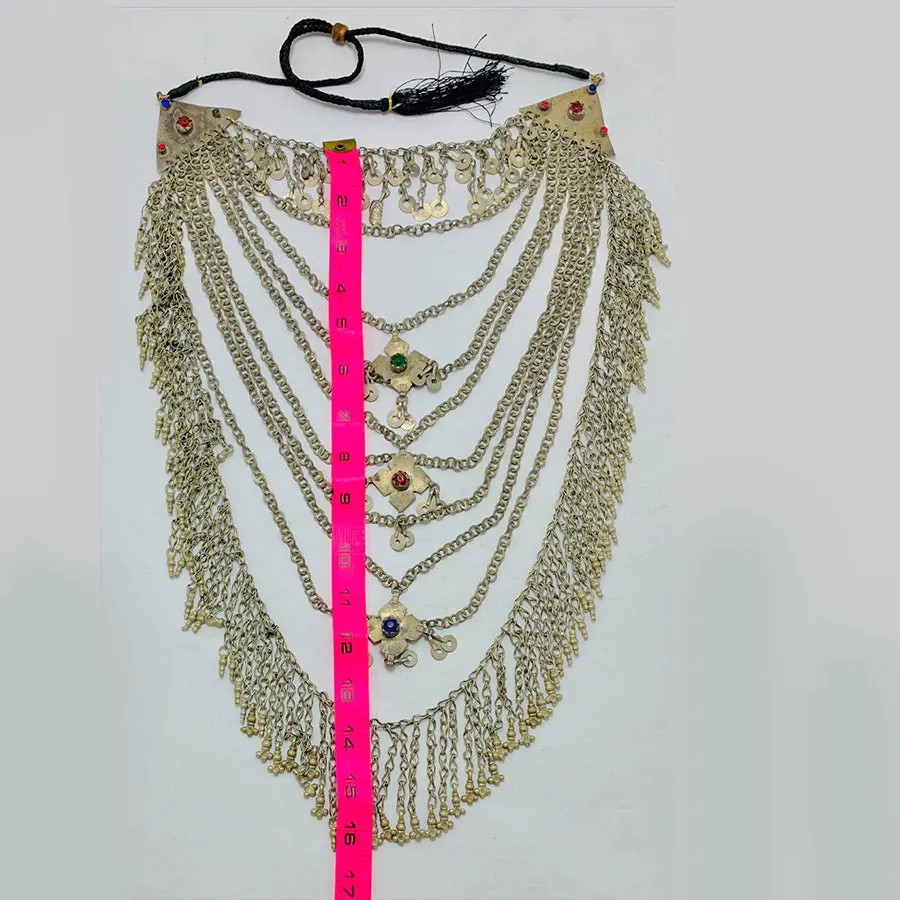 Multilayers Vintage Silver Kuchi Necklace