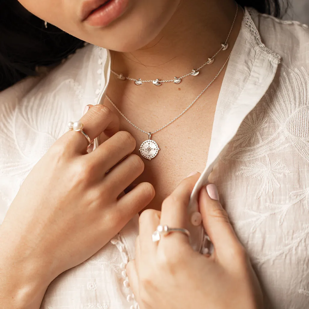Murkani Pendant Disc Necklace Sterling Silver