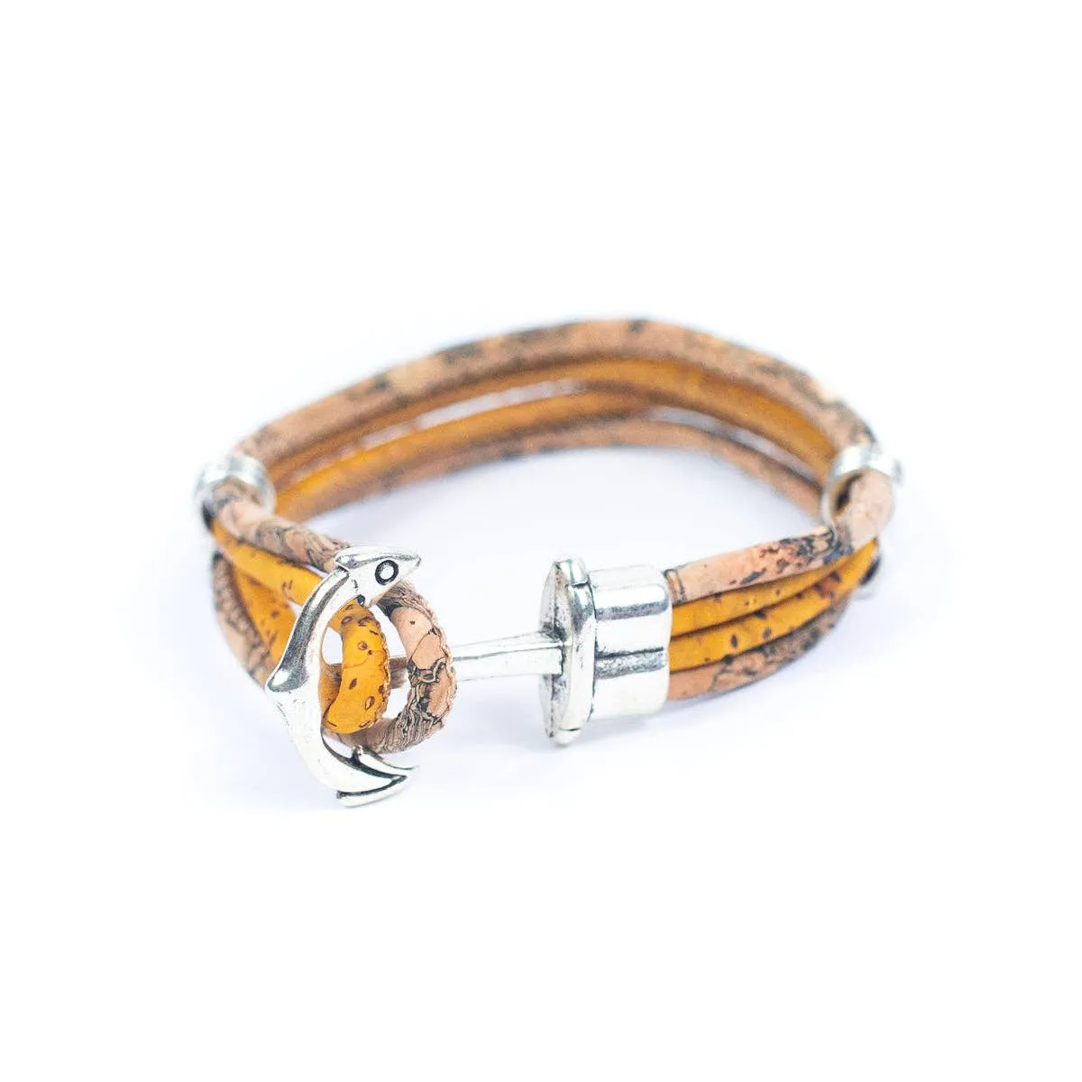 Natural Cork Cord and Spear Accessories Handmade unisex Bracelet BR-493-MIX-5