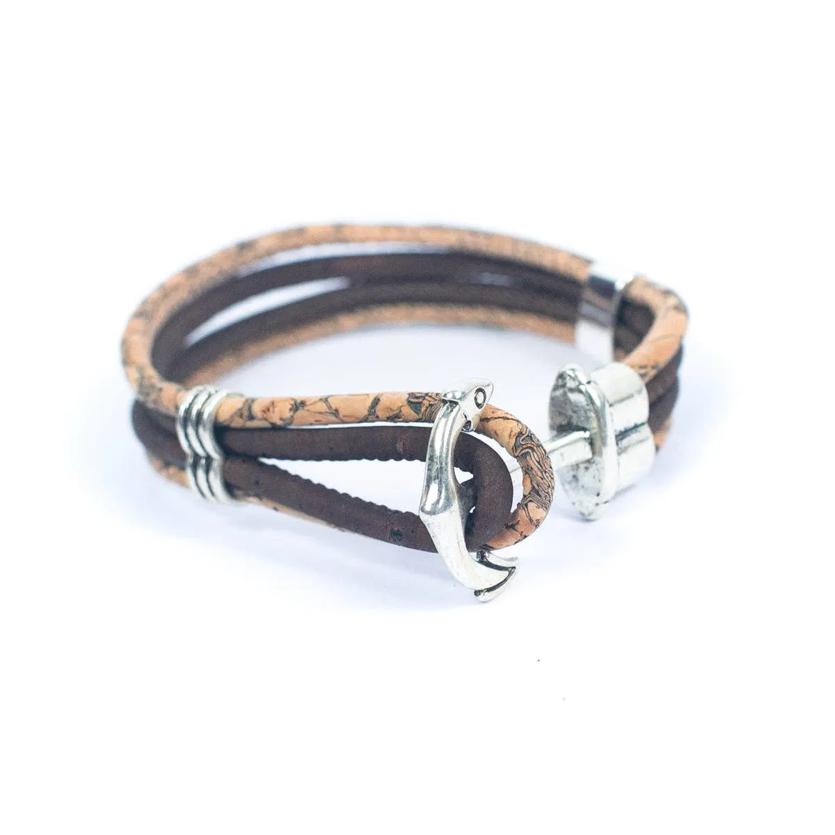 Natural Cork Cord and Spear Accessories Handmade unisex Bracelet BR-493-MIX-5