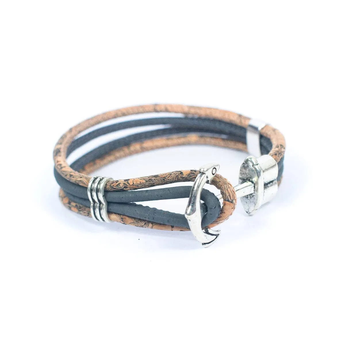Natural Cork Cord and Spear Accessories Handmade unisex Bracelet BR-493-MIX-5