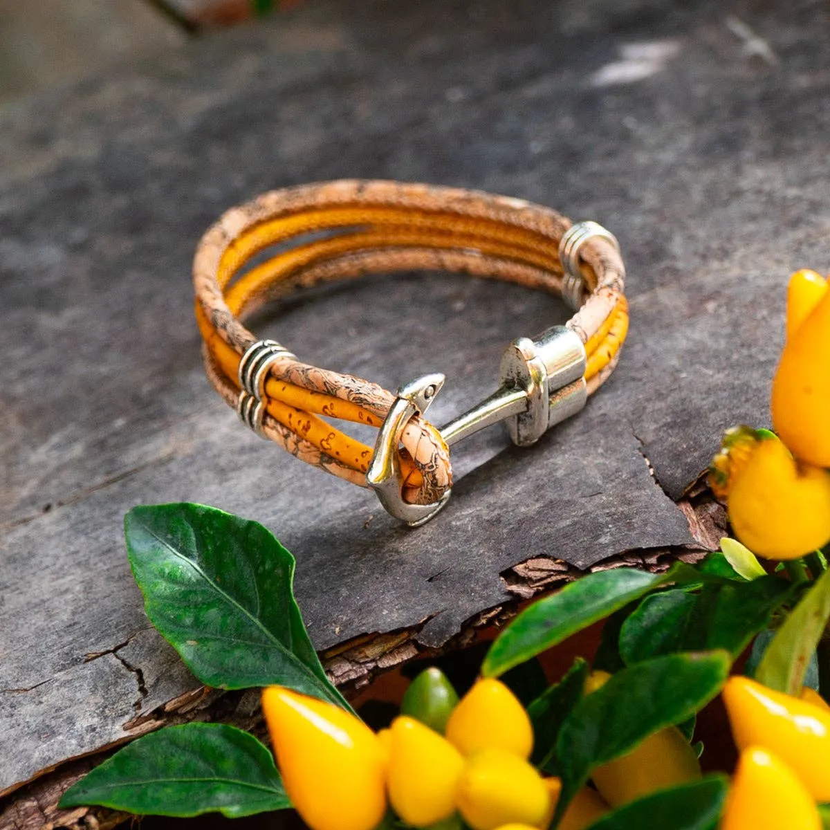 Natural Cork Cord and Spear Accessories Handmade unisex Bracelet BR-493-MIX-5