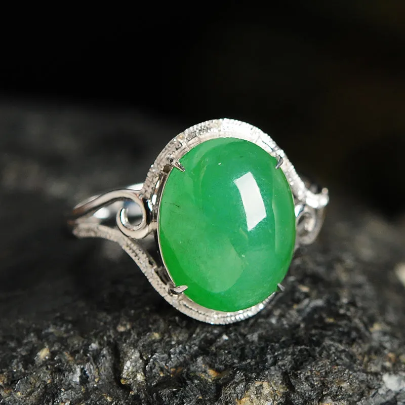 Natural Jade Ring Jadeite Gold Ring RG19