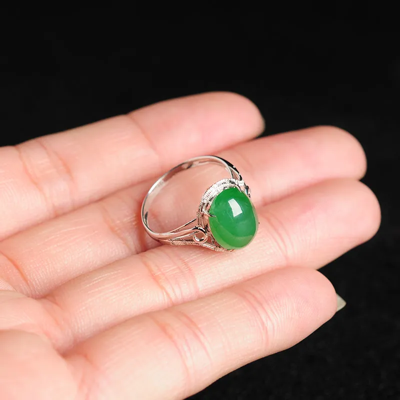 Natural Jade Ring Jadeite Gold Ring RG19