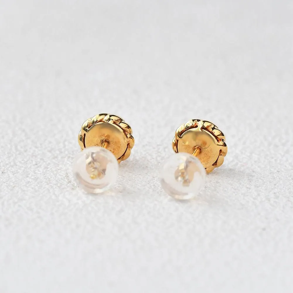 Natural Opal Vintage Yellow Gold Earrings