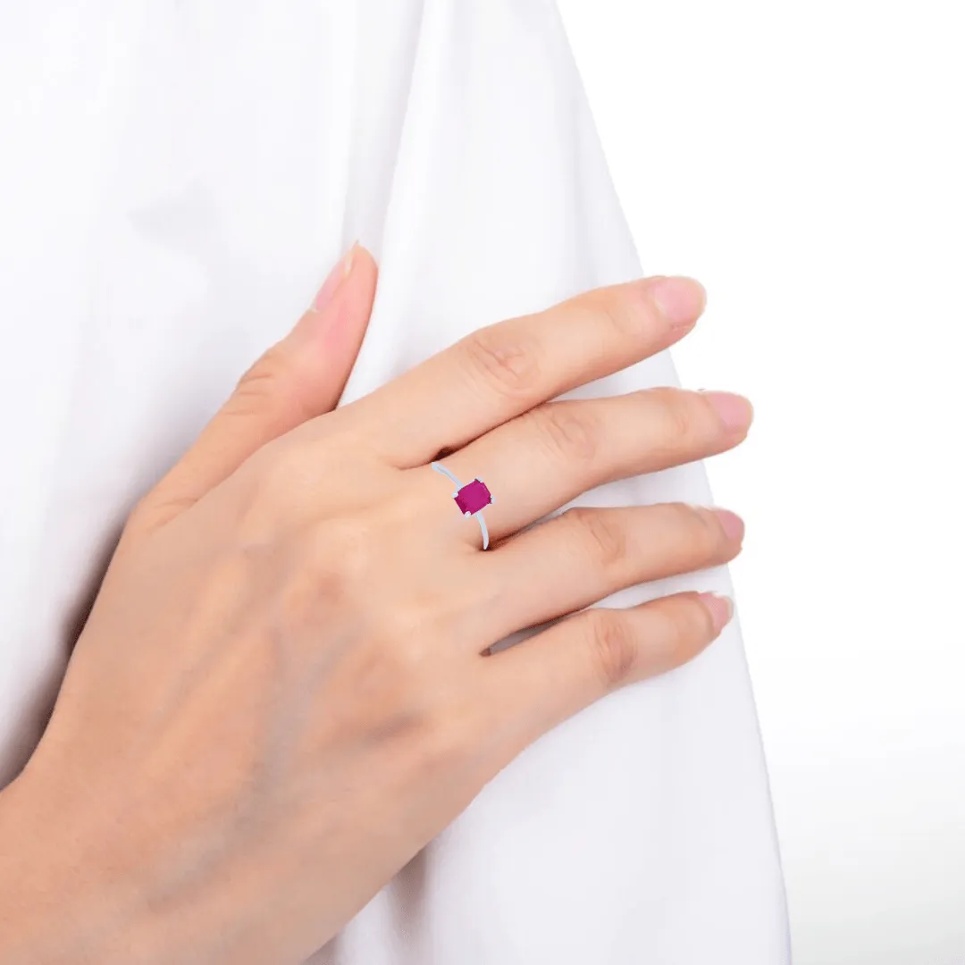 Natural Ruby Solitaire Ring