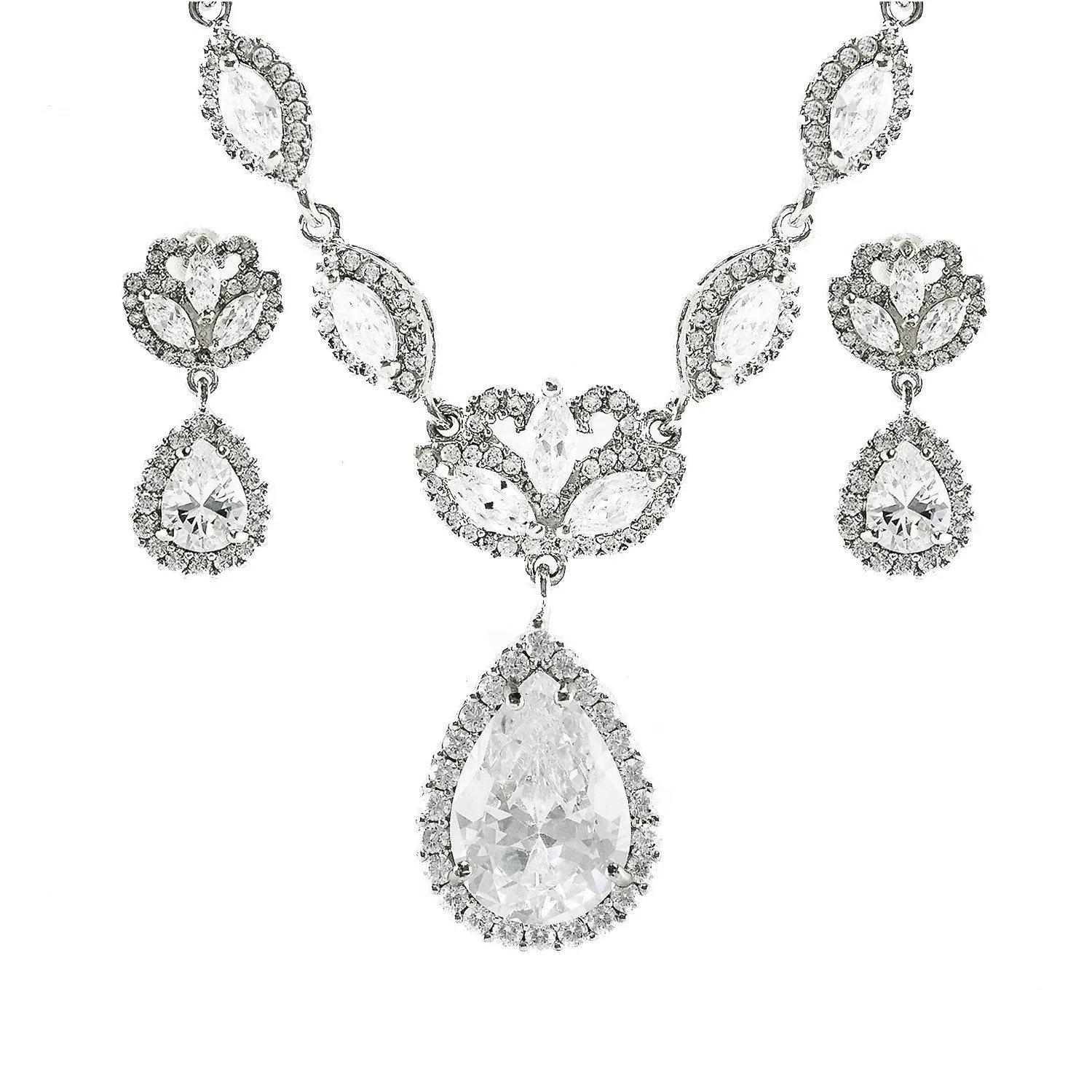 Nettie Vintage Teardrop Dangle Necklace Set