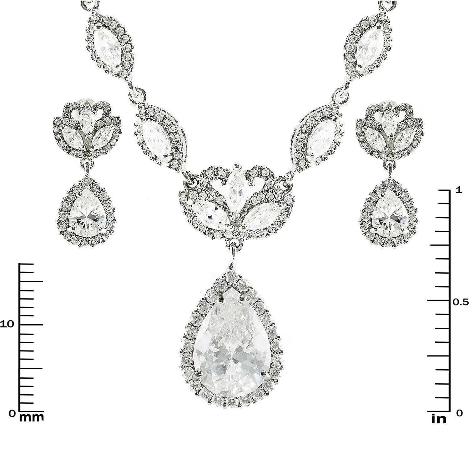 Nettie Vintage Teardrop Dangle Necklace Set