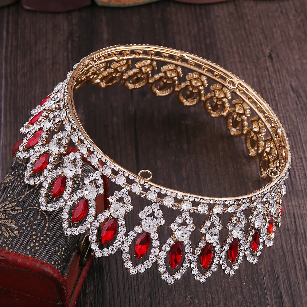 New bridal jewelry European and American Baroque round bridal crown wedding dress accessories